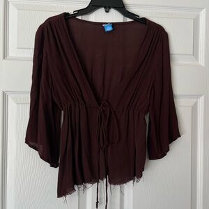 Soaked Tie-Front Blouse